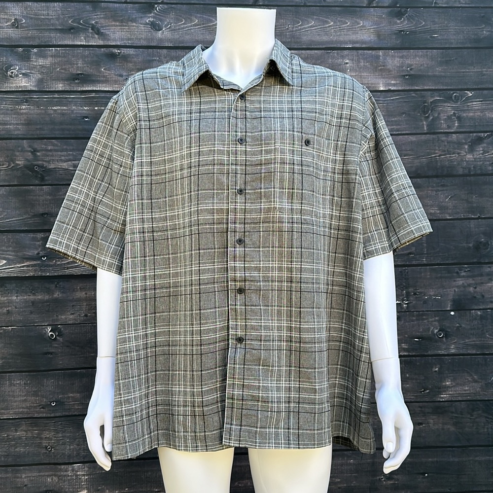 George 3XL Mens Short Sleeve Button Up Short Grey